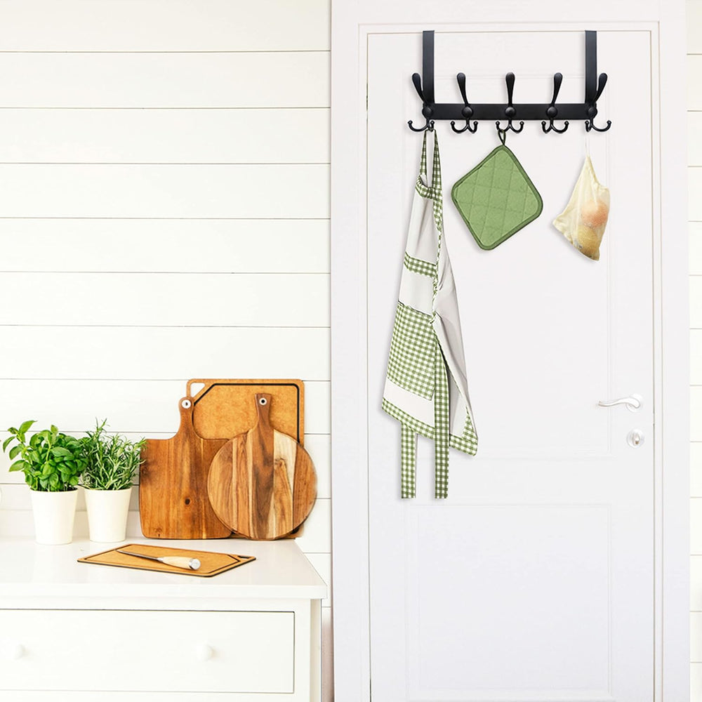 WEBI Over The Door Hook Door Hanger Hook Rack with 5 Tri Hooks for Hanging Co...