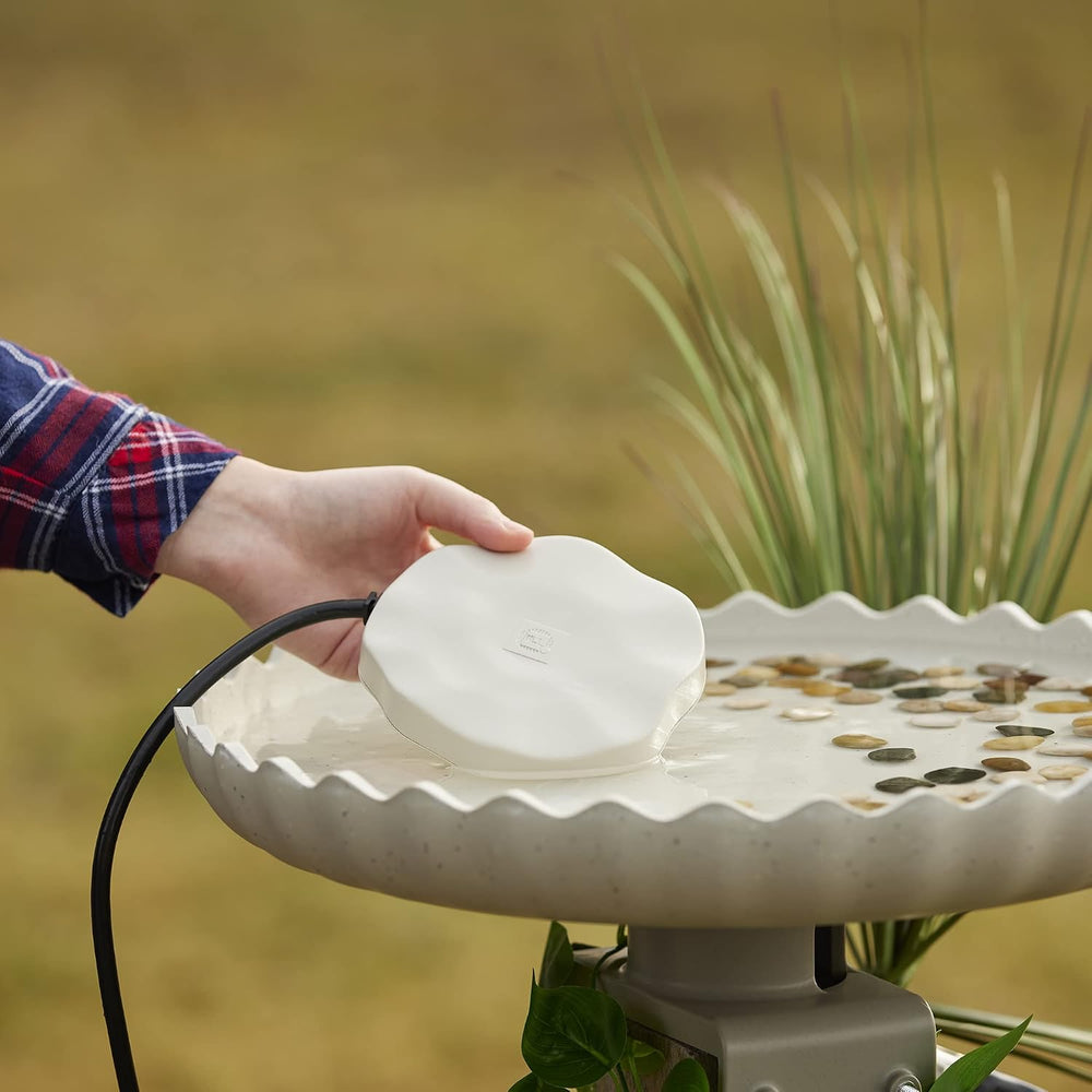 Farm Innovators HR-75 Heated Rock Birdbath De-Icer, 75 Watts, Beige