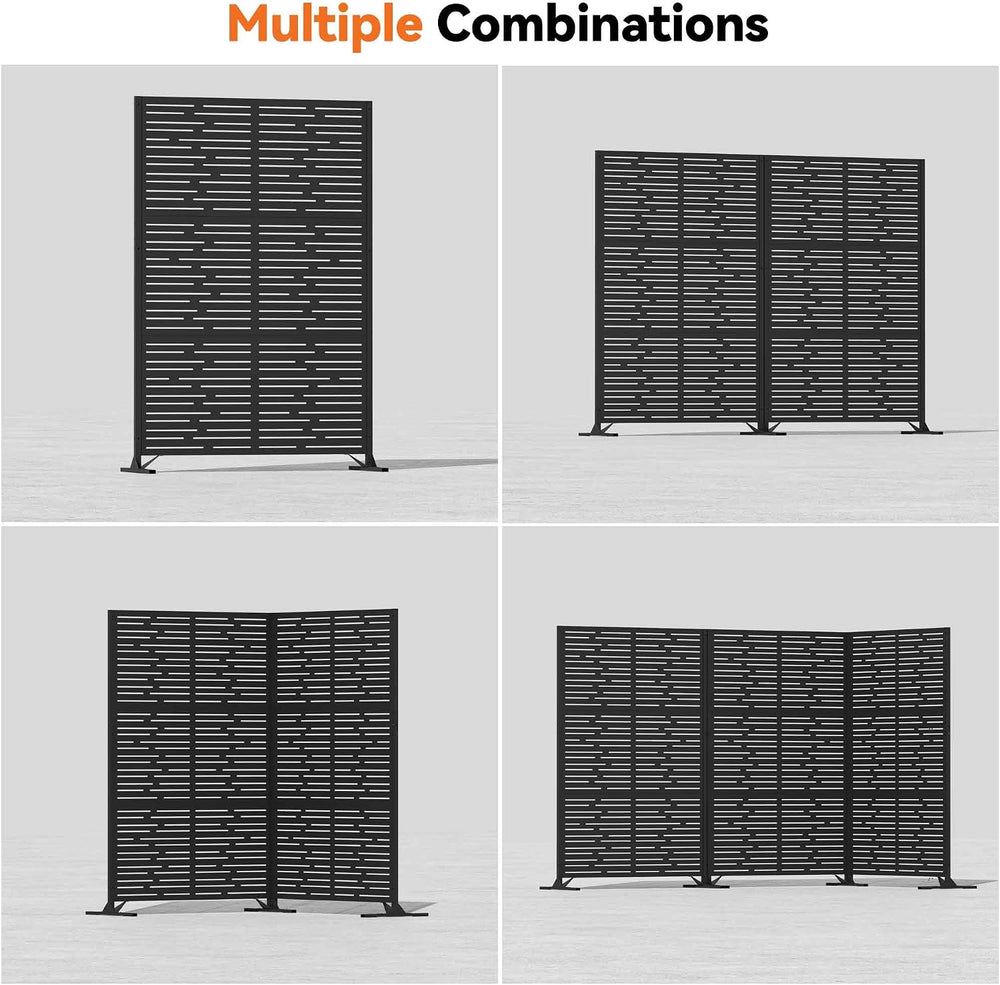 Modern Shade 4x6 FT Metal Privacy Screen with Artistic Modular Designs