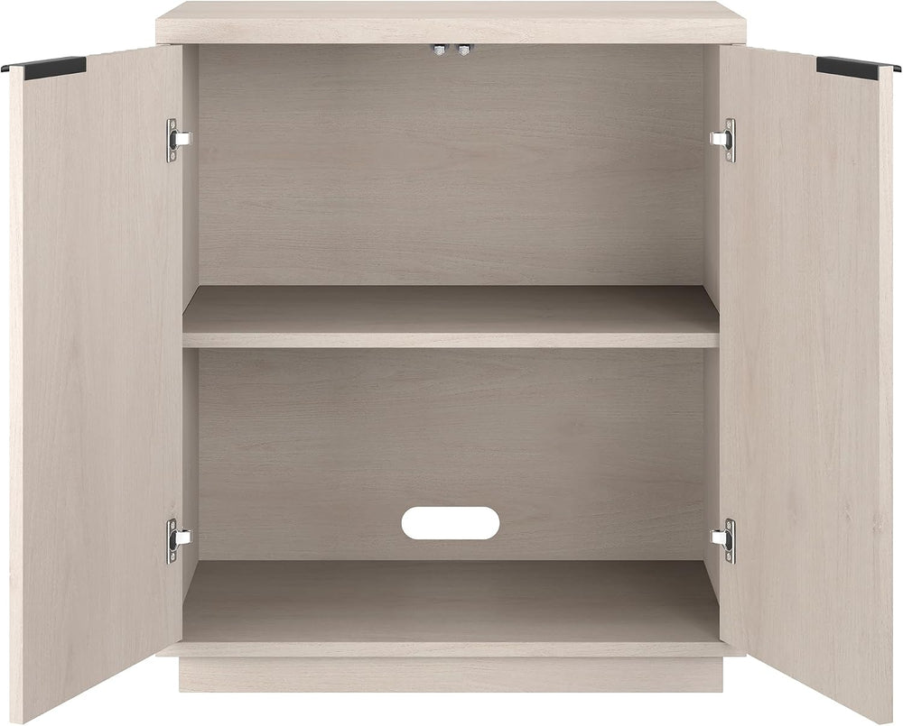 Henn&Hart 28" Fluted Accent Cabinet, Sideboard Buffet, Beech White