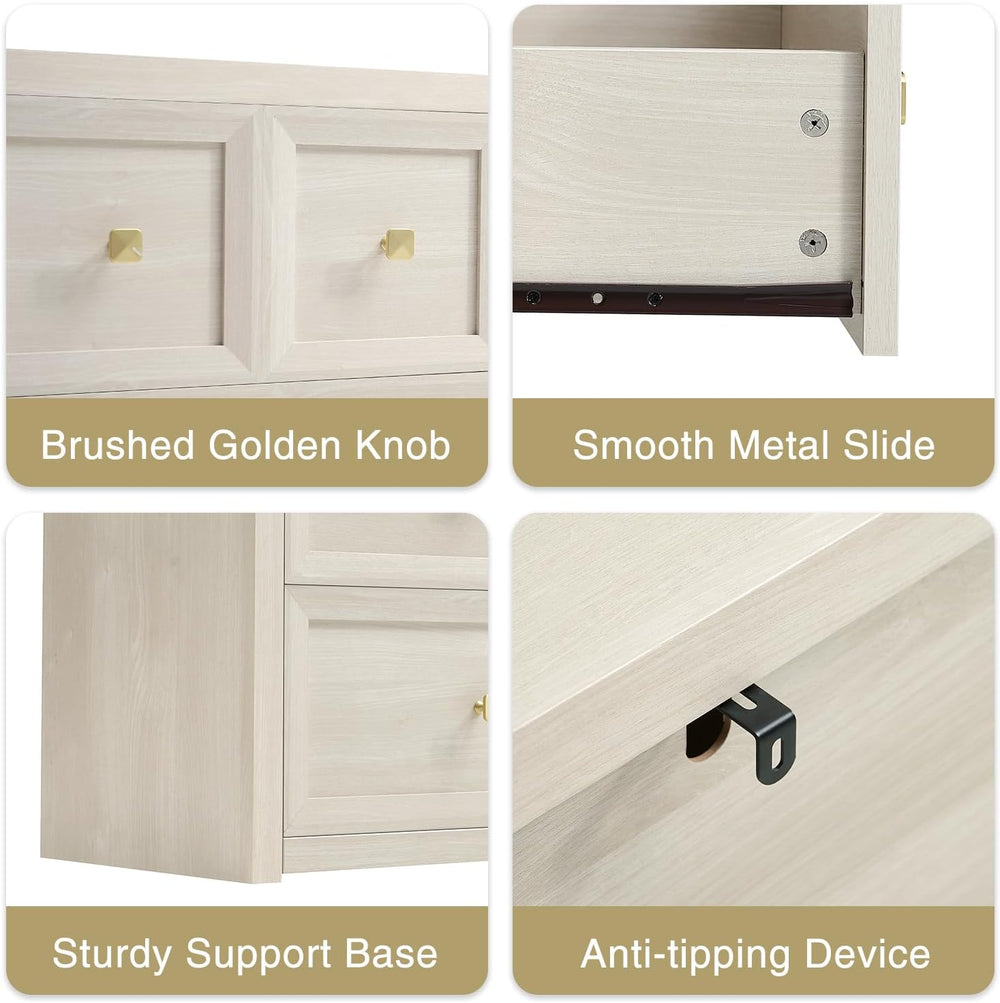 5 Drawers Dresser for Bedroom, 45.7" Tall Large Dresser & Chests of ...