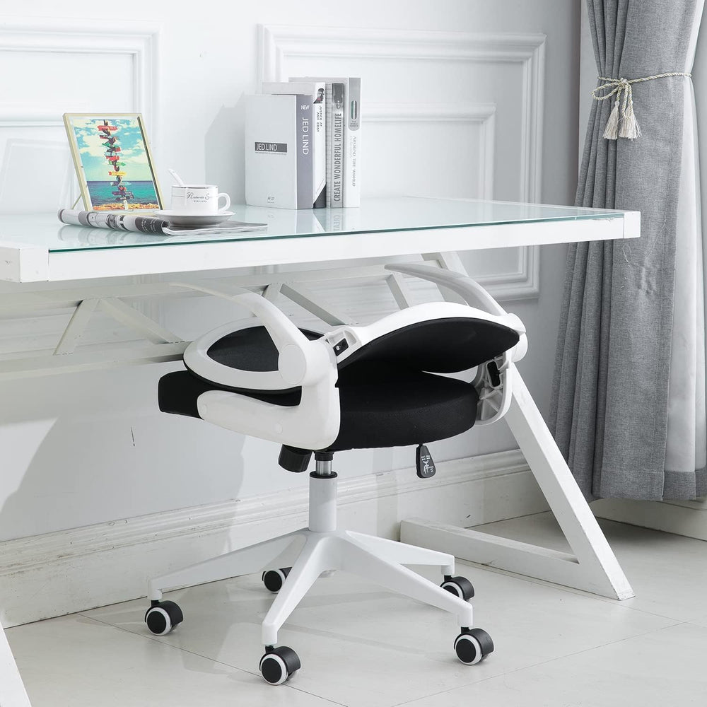 IPKIG Foldable Office Chair - Home Office Desk Chairs with Wheels and Flip-Up...