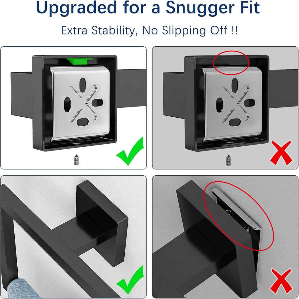 Gypie Bathroom Accessories Set Wall Mounted, 5-Piece 24In Matte Black