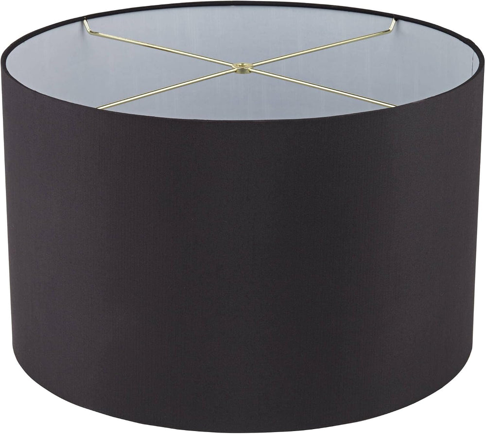 Imogene Extra Large Black Faux Silk Drum Lamp Shade 19x19x12 (Spider)