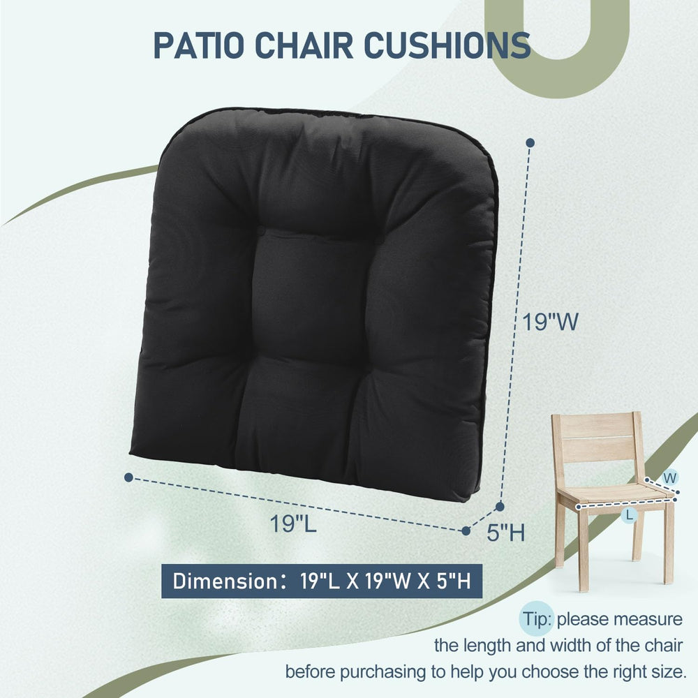 downluxe Outdoor Chair Cushions Set of 2 for Patio Furniture, Waterproof Tuft...