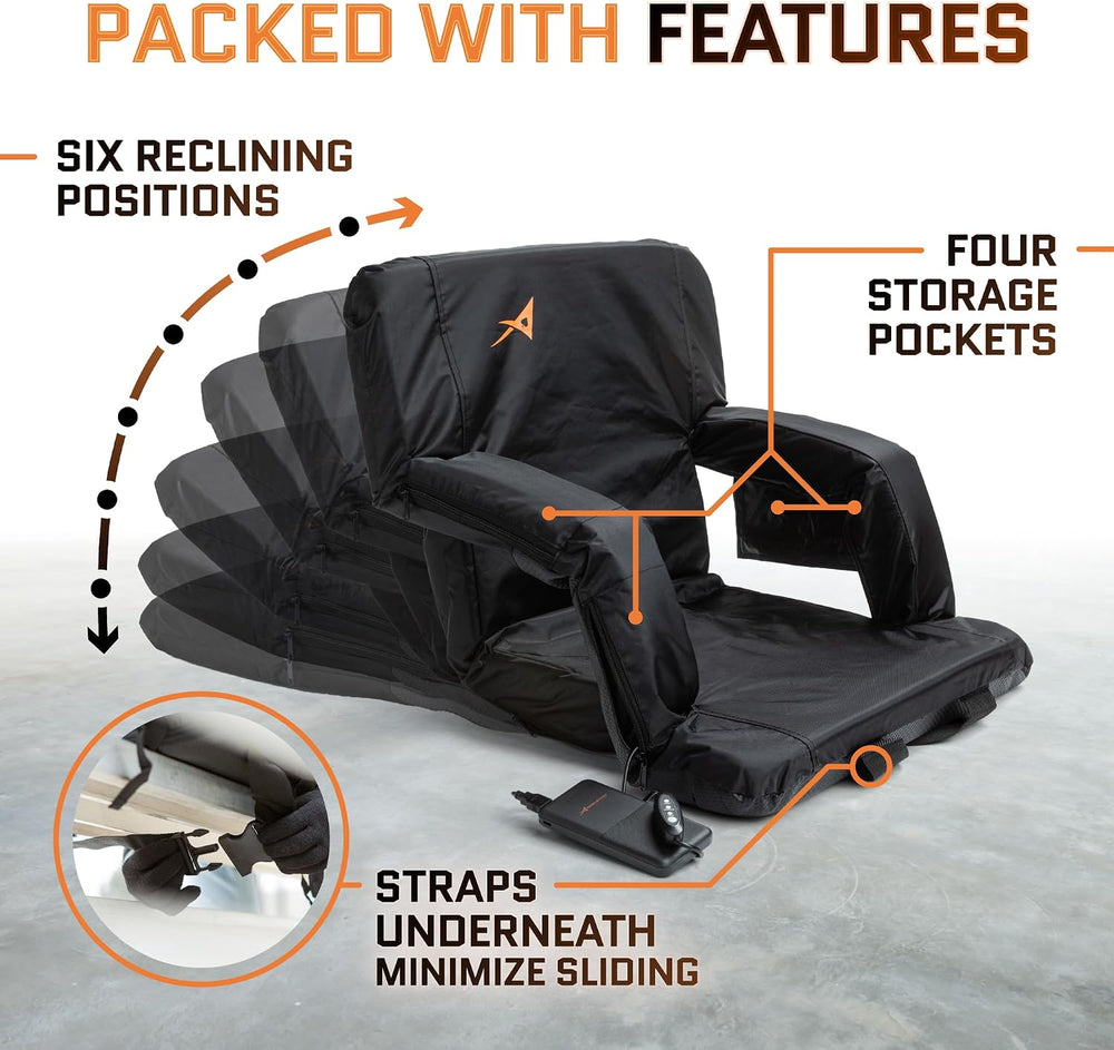 Heated Stadium Seats for Bleachers with Back Support – USB Battery Included -...