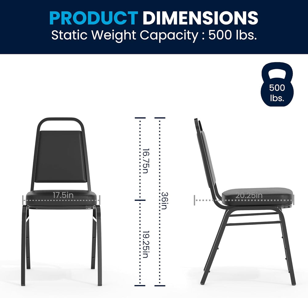 Flash Furniture Hercules Trapezoidal Back Stackable Banquet Chair, Black