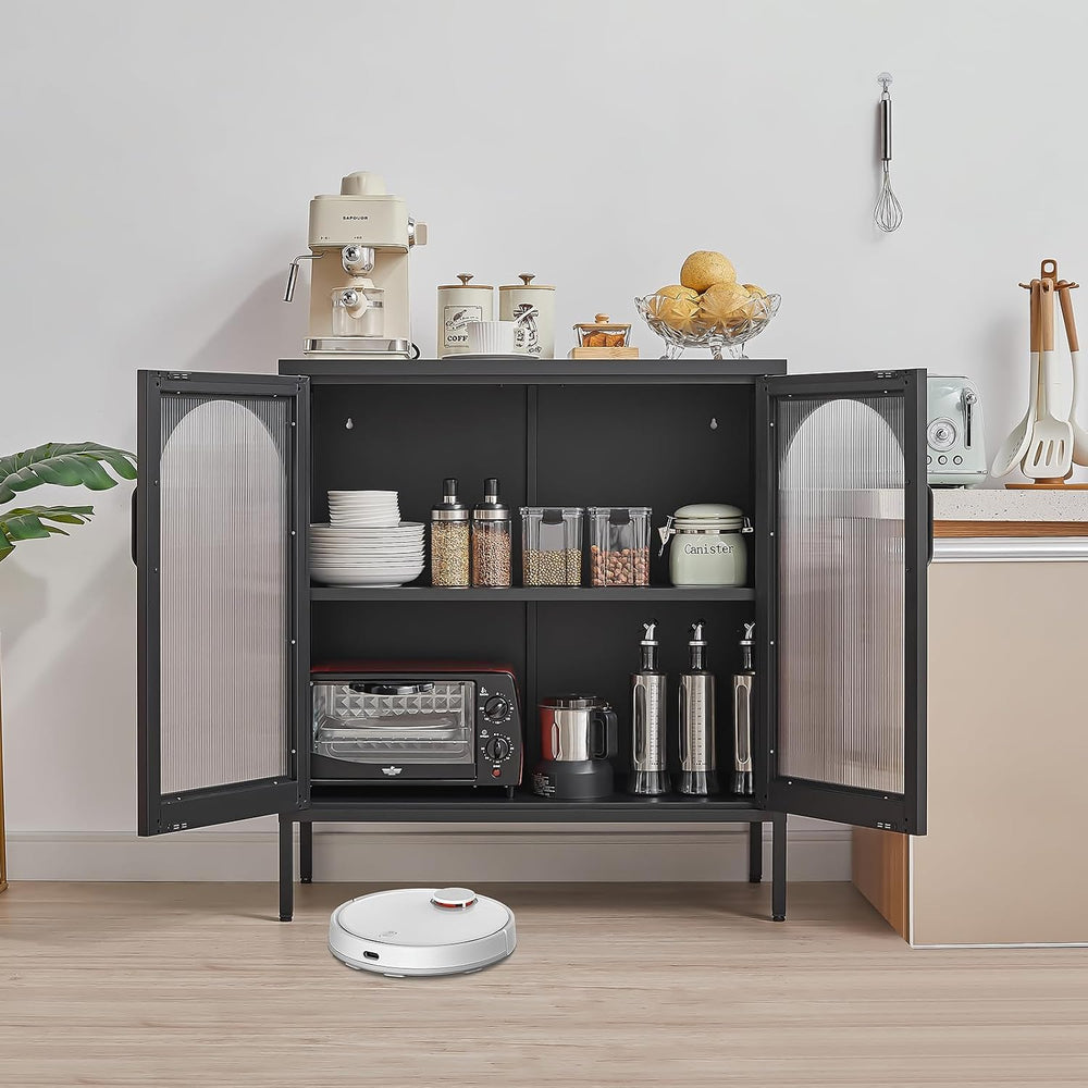 Buffet Cabinet, Modern Industrial Style Sideboard Buffet Cabinet, with Adjust...