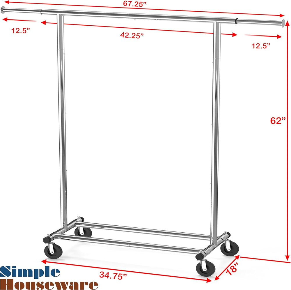 Simple Houseware Heavy Duty Clothing Garment Rack, Chrome