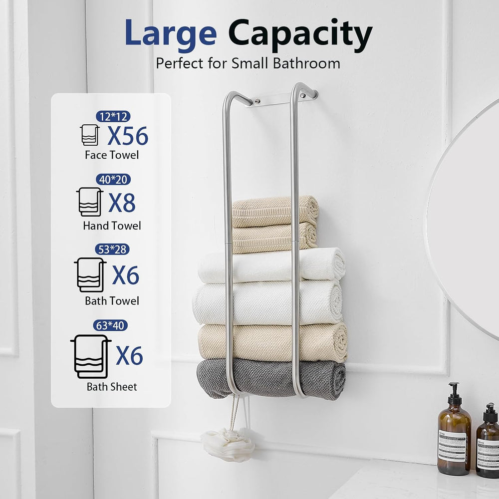 BWE Brushed Nickel Towel Racks for Bathroom Wall Mounted for Rolled Towels