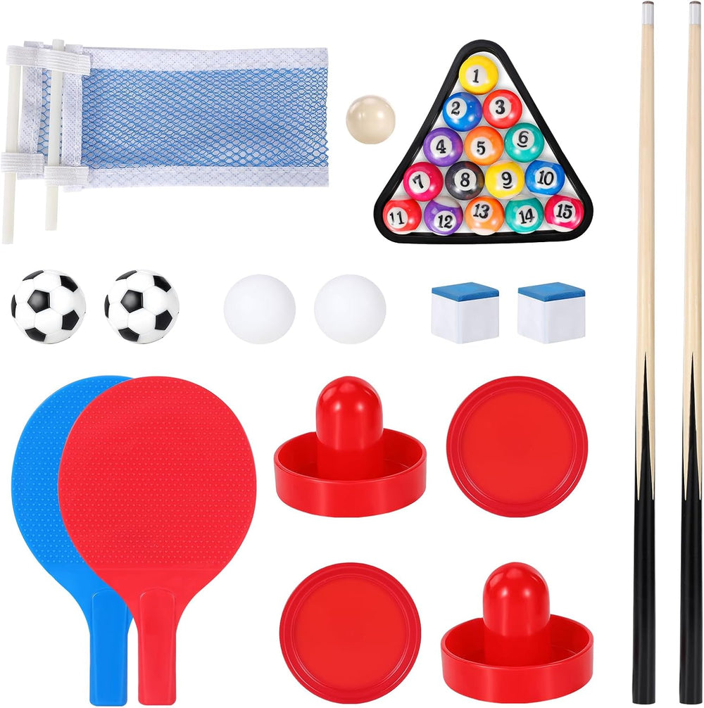 4-in-1 Multi Game Table with Air Hockey, Foosball, Pool and Ping Pong