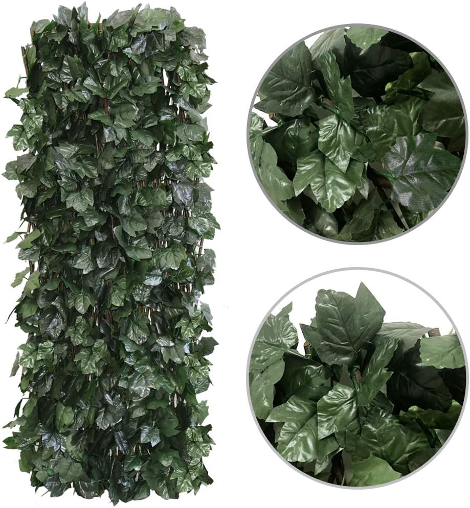 Expandable Fence Privacy Screen for Balcony Patio Outdoor,Decorative Faux Ivy...