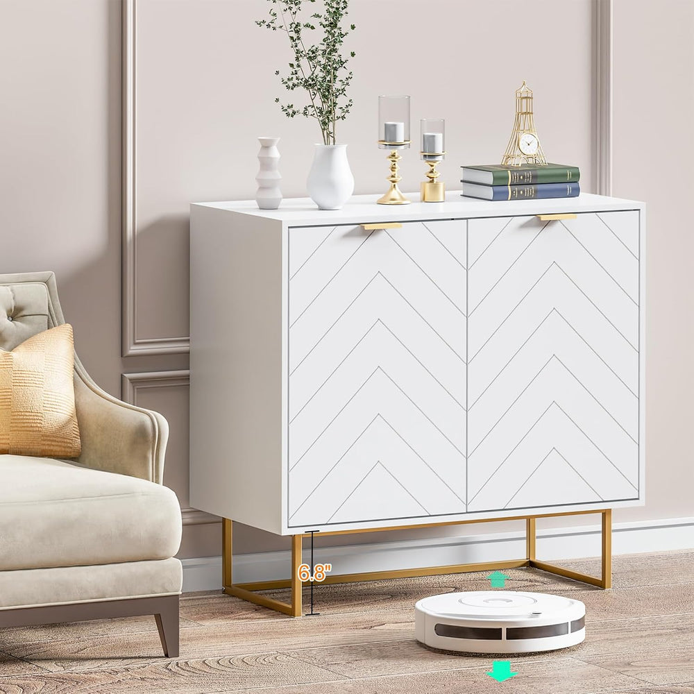 31'' Modern Sideboard Buffet with Storage for Living Room, Black and ...