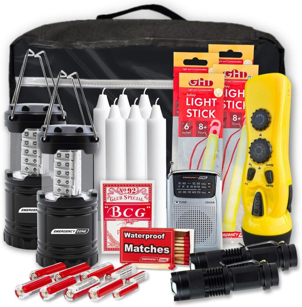 Emergency Zone Power Outage Emergency Kit - Items to Provide Light in Durable...