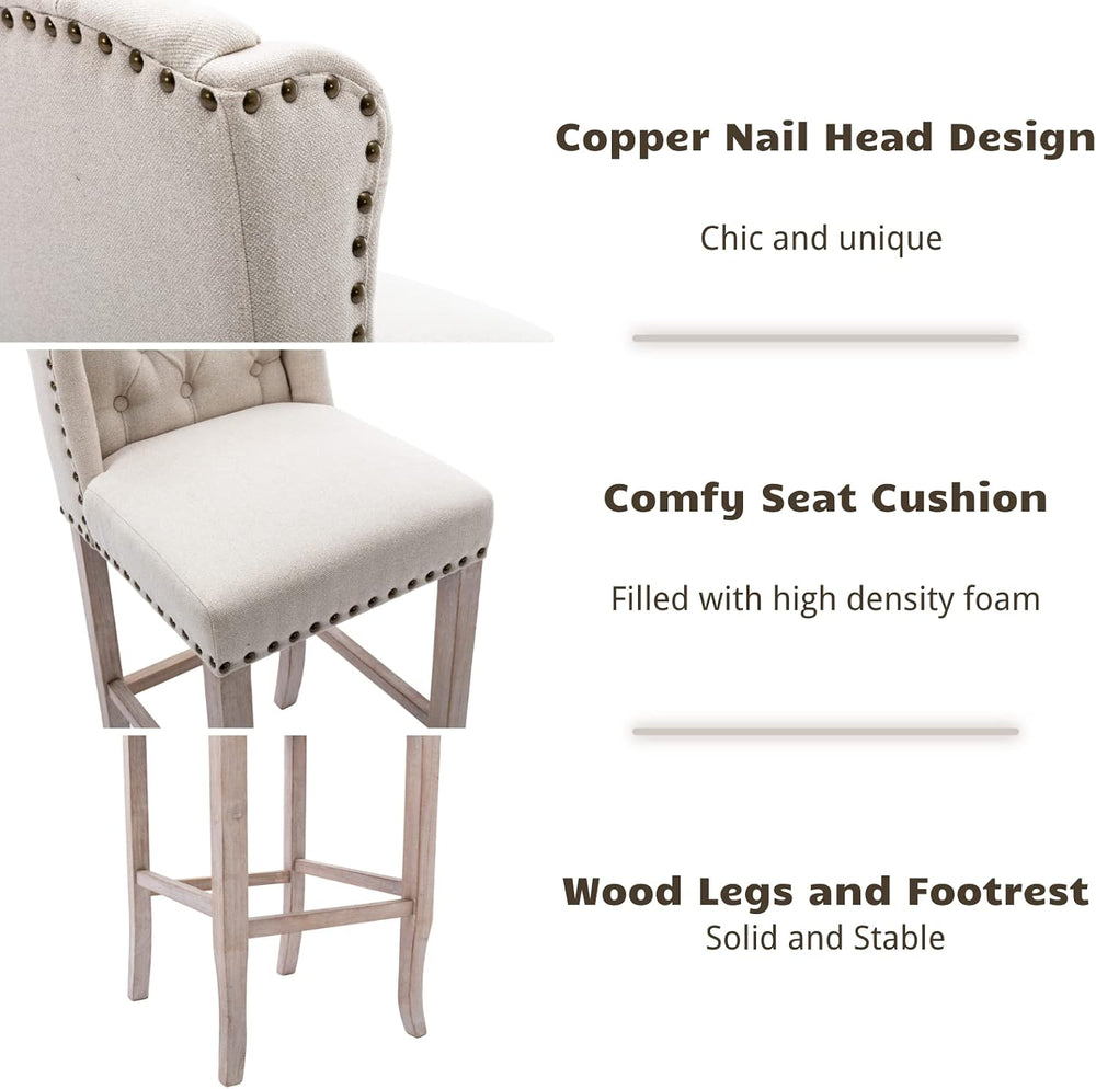 HEAH-YO Modern Counter Stools Set of 4, 26 Inches Counter Height Bar Stools w...