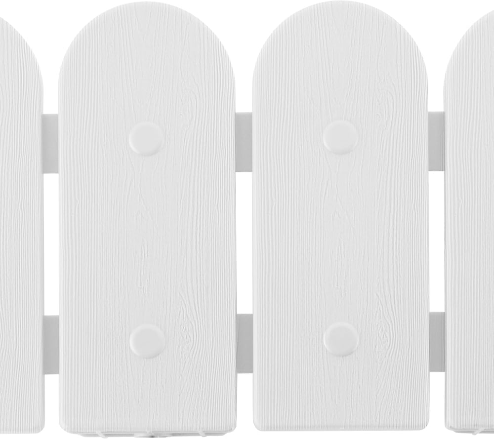 Evelyne Garden Border Edging: Wooden Fence Design - 8pcs White Yard Landscapi...