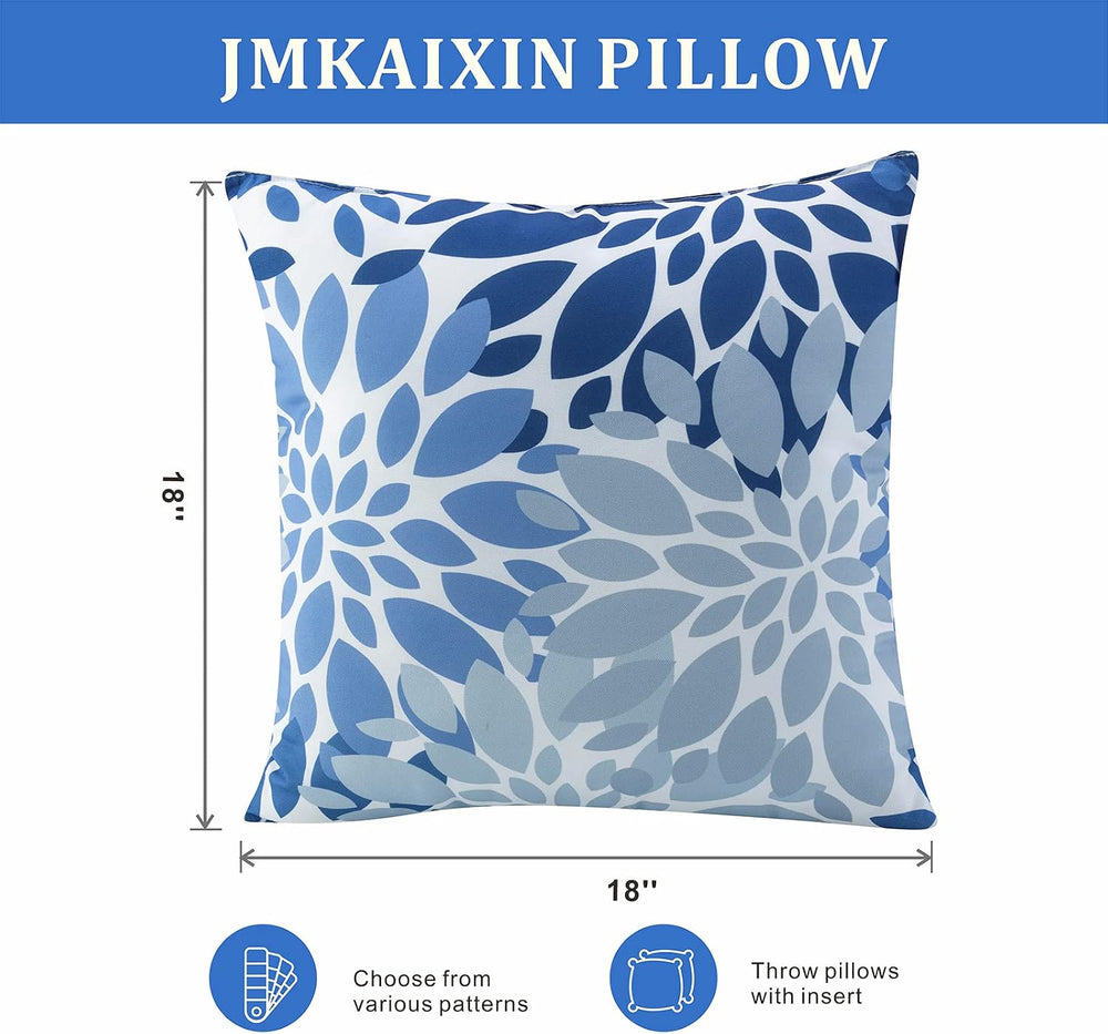 Outdoor/Indoor Throw Pillows with Inserts, 18"x18" Pack of 2