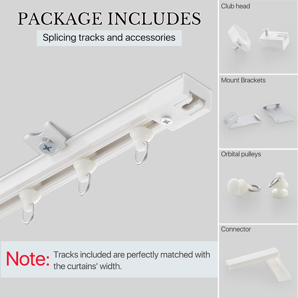 RYB HOME Room Divider Curtain with Straight Ceiling Track for Bedroom