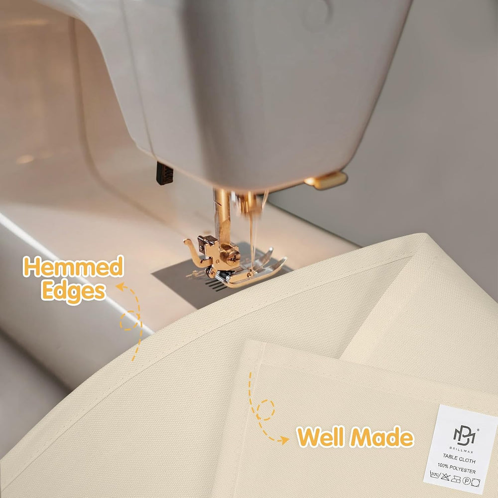 BRILLMAX 6 Pack Beige Tablecloths 60x102 Inch for 6ft Rectangle Tables