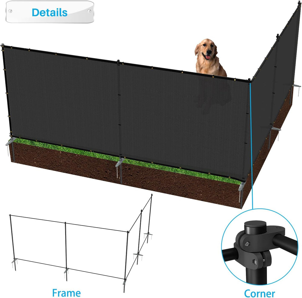 Patio 6' x 24' Outdoor Privacy Screen Freestanding Temporary Fence Pa...