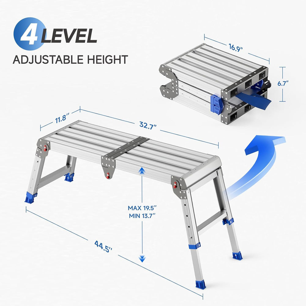 Loyoda Folding Work Platform for Adults, Portable Aluminum Step Stool 500lb