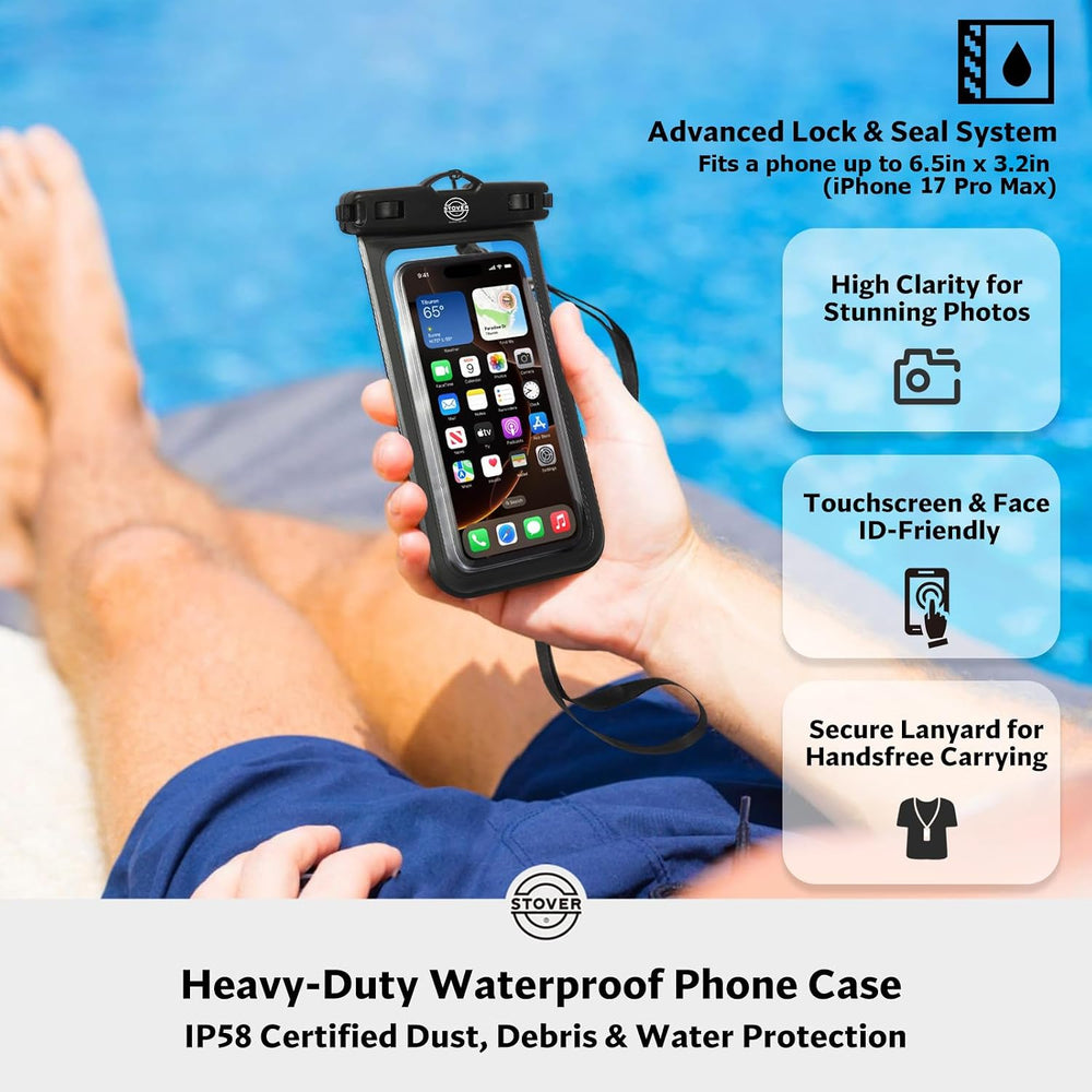 STOVER 5/10/25/30/40L Waterproof Dry Backpack & Phone Case- Large Floatin...