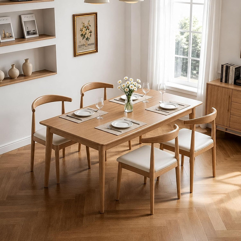 Solid Wood Dining Chairs Set of 2, Mid Century Modern Kitchen Chairs