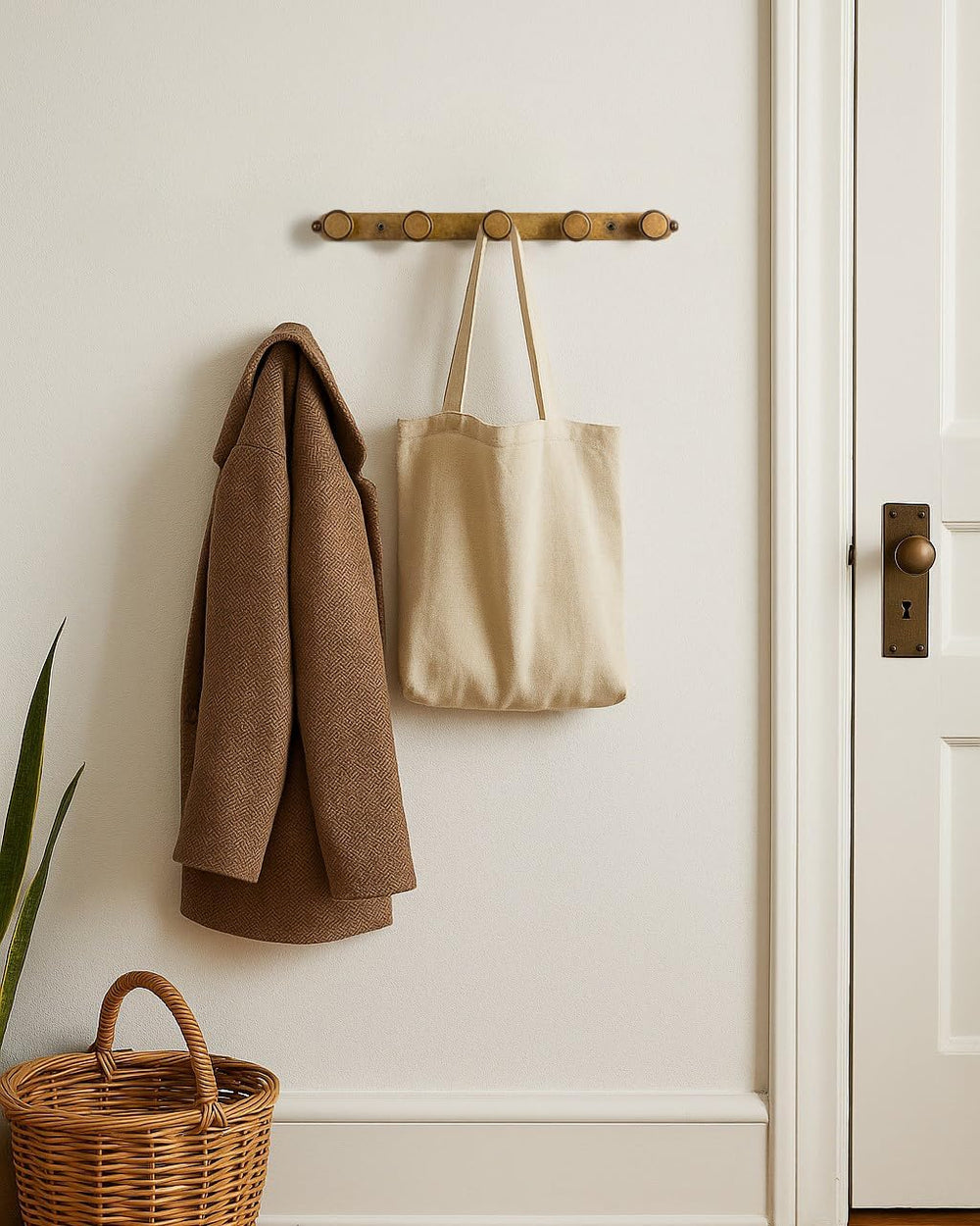 Goo-Ki 1 Pack Antique Brass Coat Rack Wall Mount Heavy Duty, Vintage Brass To...