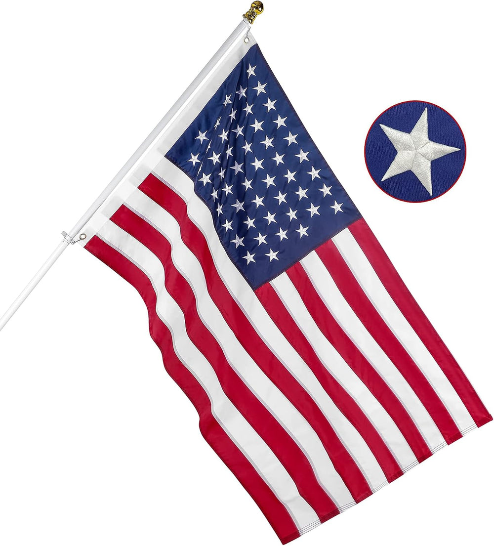 American Flag 4x6 ft: Long Lasting US Flag, Heavy Duty Nylon, Embroidered Sta...