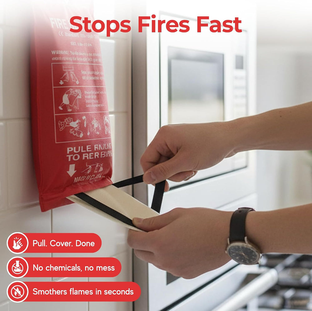 Sierra Madre Emergency Fire Blanket for Home and Kitchen, Pack 2