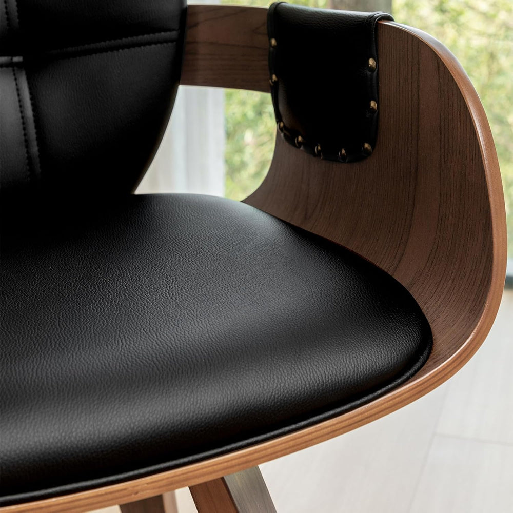 Swivel Dining Chairs, Mid Century Modern Chairs with Arms and Curved Back