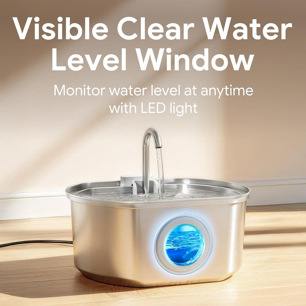 Cat Water Fountain Stainless Steel: 108oz/3.2L Cat Fountain for Drinking