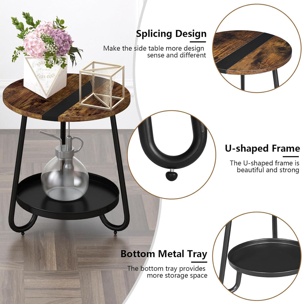 Round Coffee Table with Storage: 2-Tier Design for Small Spaces