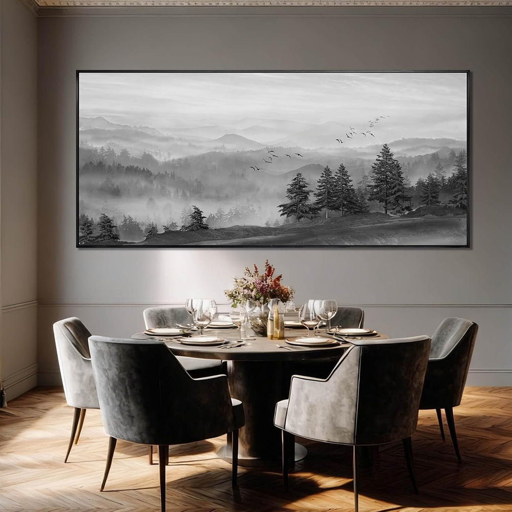 Kureful Tree Wood Wall Decor Mountain Large Wall Art Black Photo Prints 32&qu...