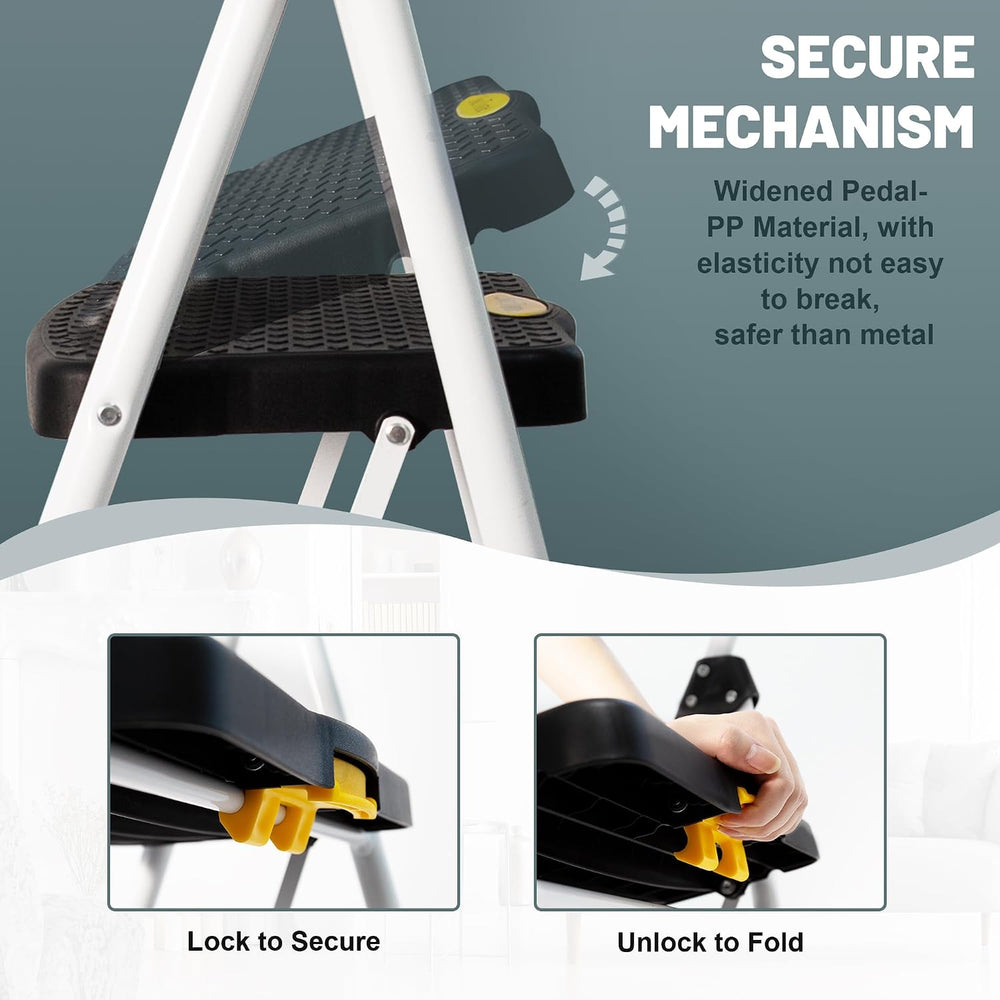 SocTone 2 Step Ladder, Step Stools for Adults, 500lbs Capacity