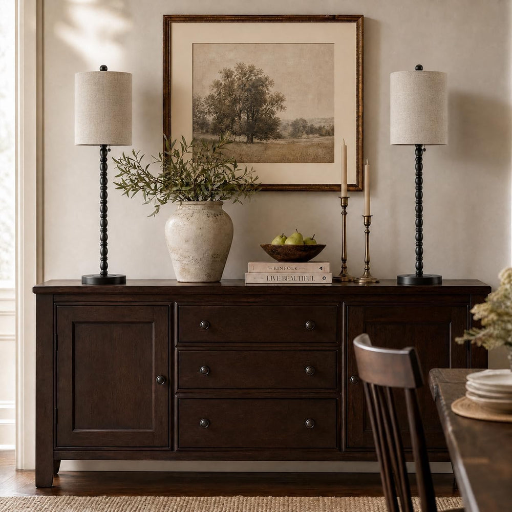 Buffet Lamps, Table Lamps Set of 2-30" H Tall with Sturdy Metal Bases &a...