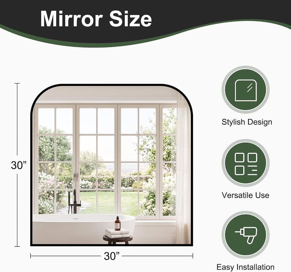Bathroom Mirrors for Over Sink, 2 Pack 30”x30” Black Vanity Mirror