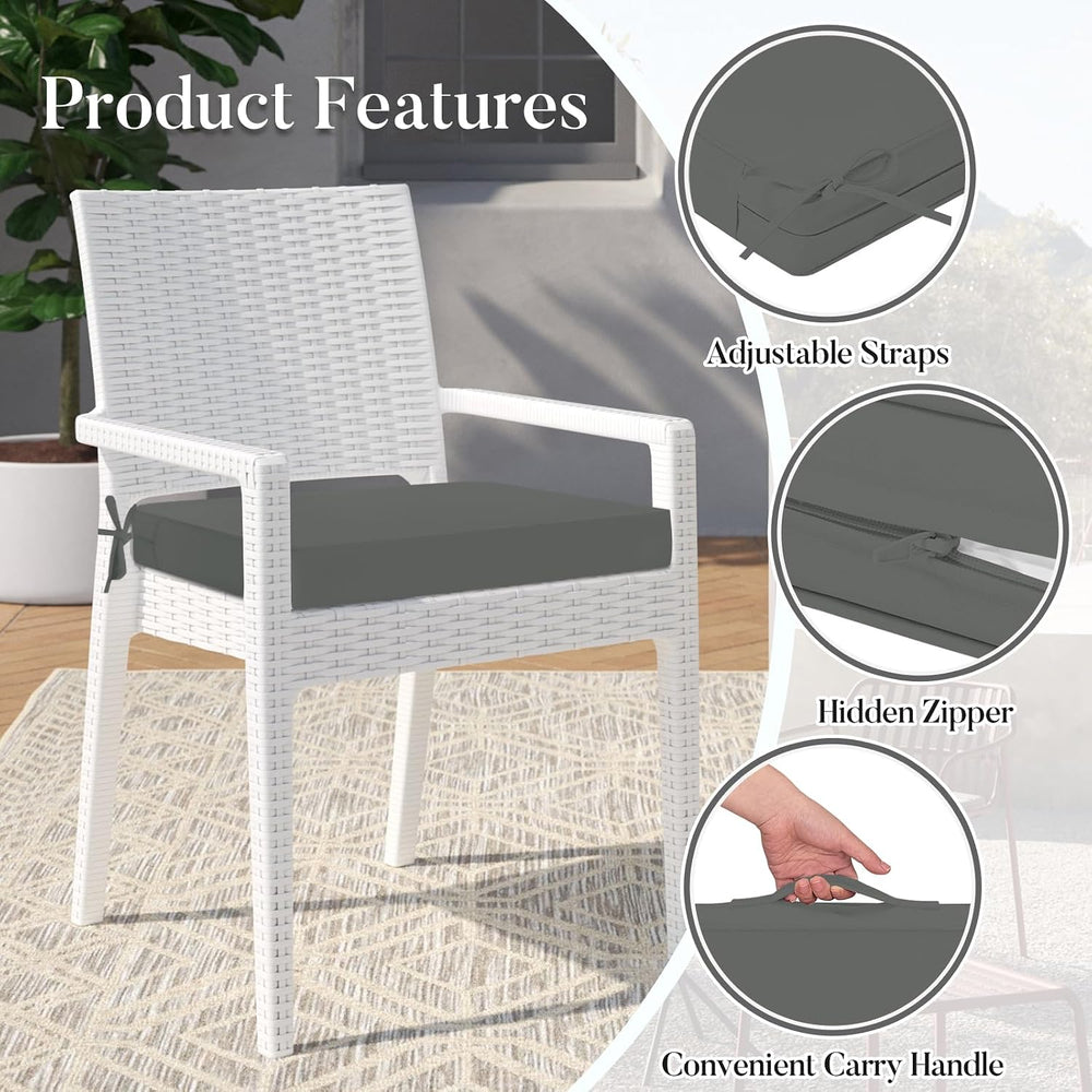 Basic Beyond Outdoor Chair Cushions for Patio Furniture, Waterproof Outdoor S...
