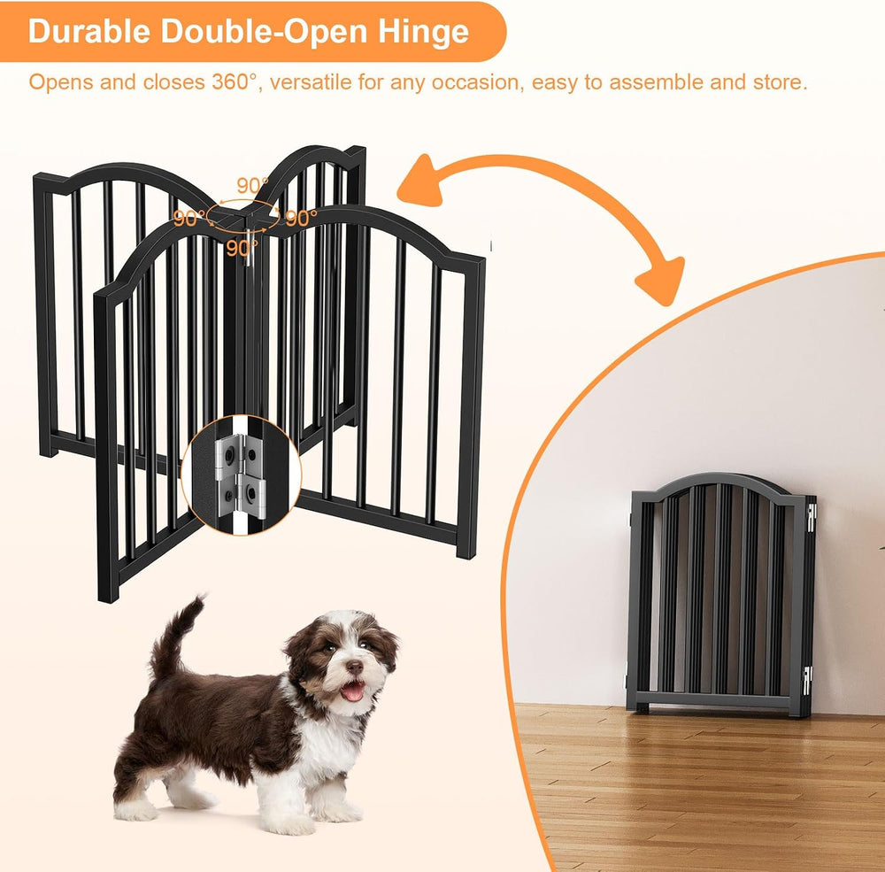 Snughome Short Dog Gate Indoor, 16" High Freestanding Small Dog Door Gat...