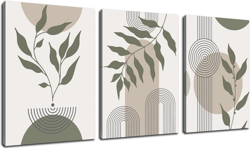 Boho Canvas Wall Art for Bathroom Green Bohemian Wall Decor