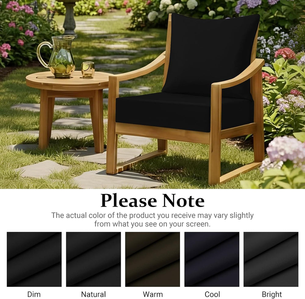 downluxe 22x22 Outdoor Chair Cushions, Waterproof Fade Resistant Patio Furnit...