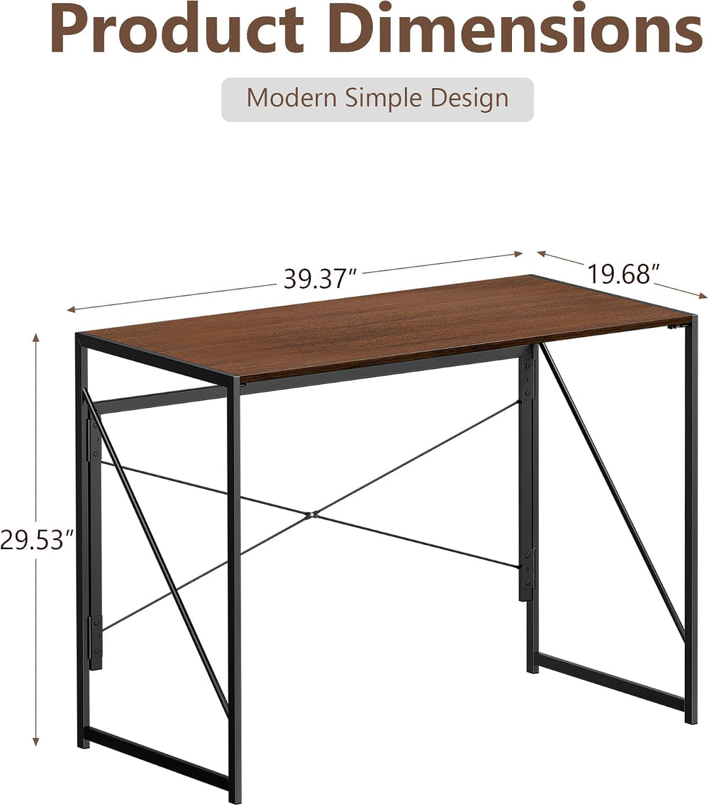 ZENY Folding Computer Desk 39'' Sturdy Writing Desk Gaming Desk