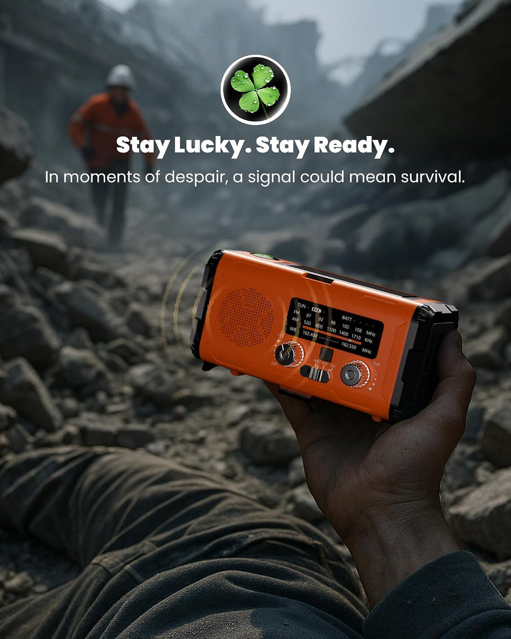 Emergency Weather Radio NOAA AM FM with 10000mAh Power Bank & Fire Starte...