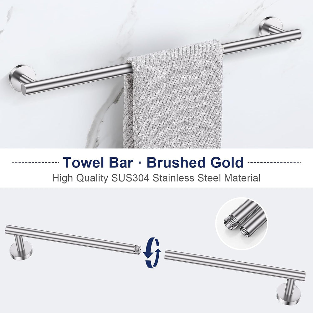 Lairuier Bathroom Hardware Set Brushed Nickel Towel Holder Set Wall Mounted
