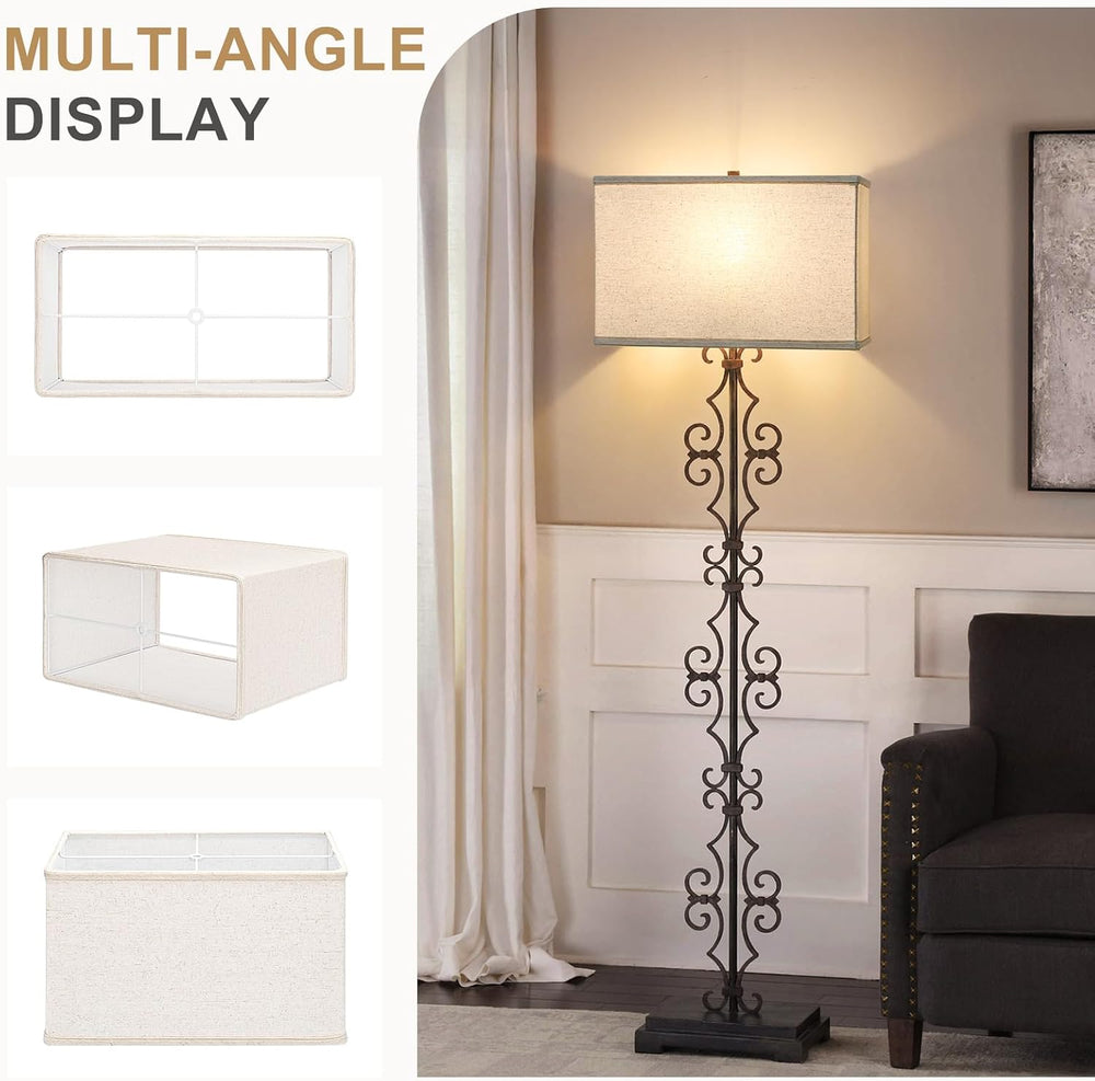 Rectangular Lamp Shades Set of 2, 16"L x 8"W x 10"H Large Rect...