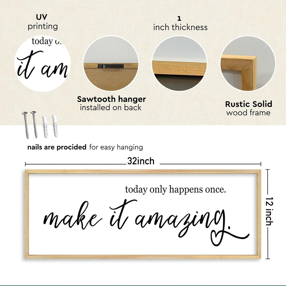 Inspirational Wall Art Decor "Today Only Happens Once" Motivational...