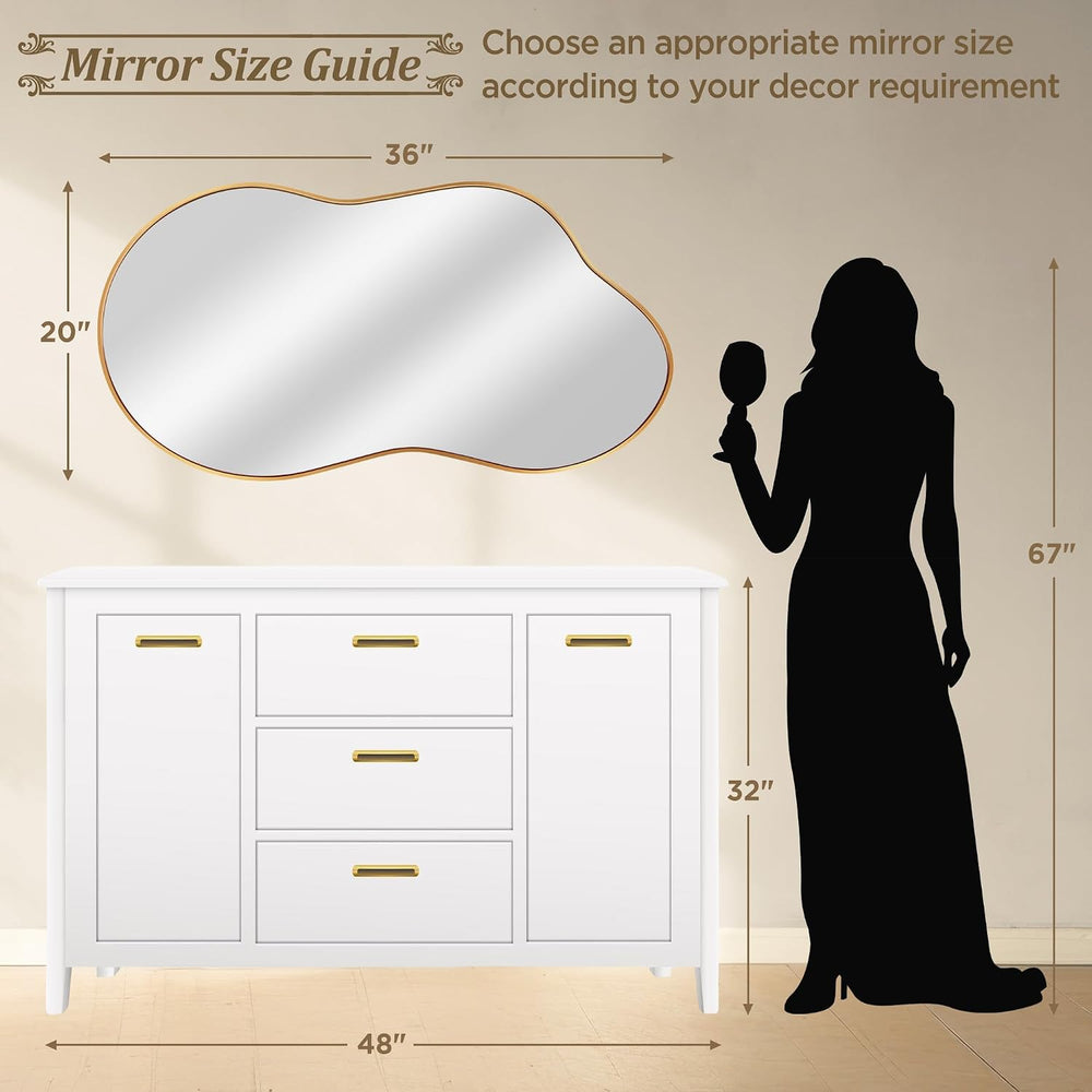 Bathroom Mirror for Over Sink-Gold Home Decor Wall Mirror 20"x 36" ...