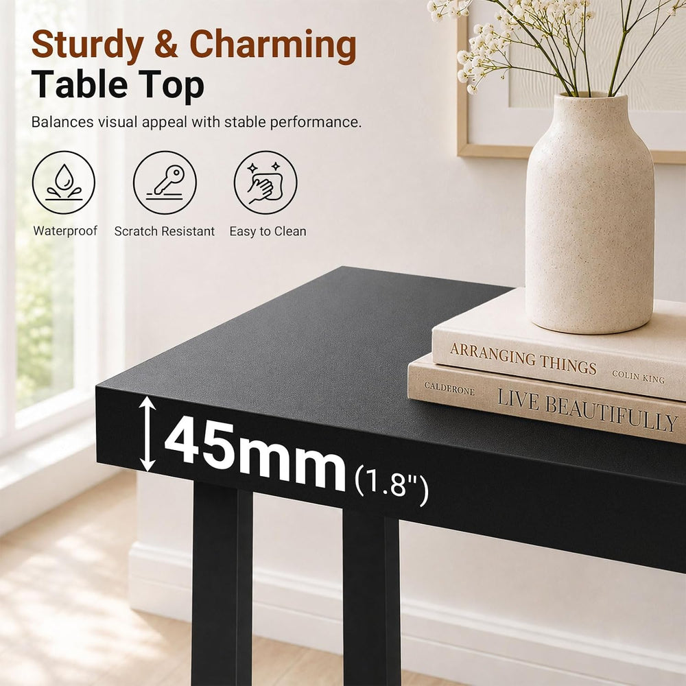 SLEEPING LAMB 36 Inch Small Entryway Table, Black Console Table for Hallway