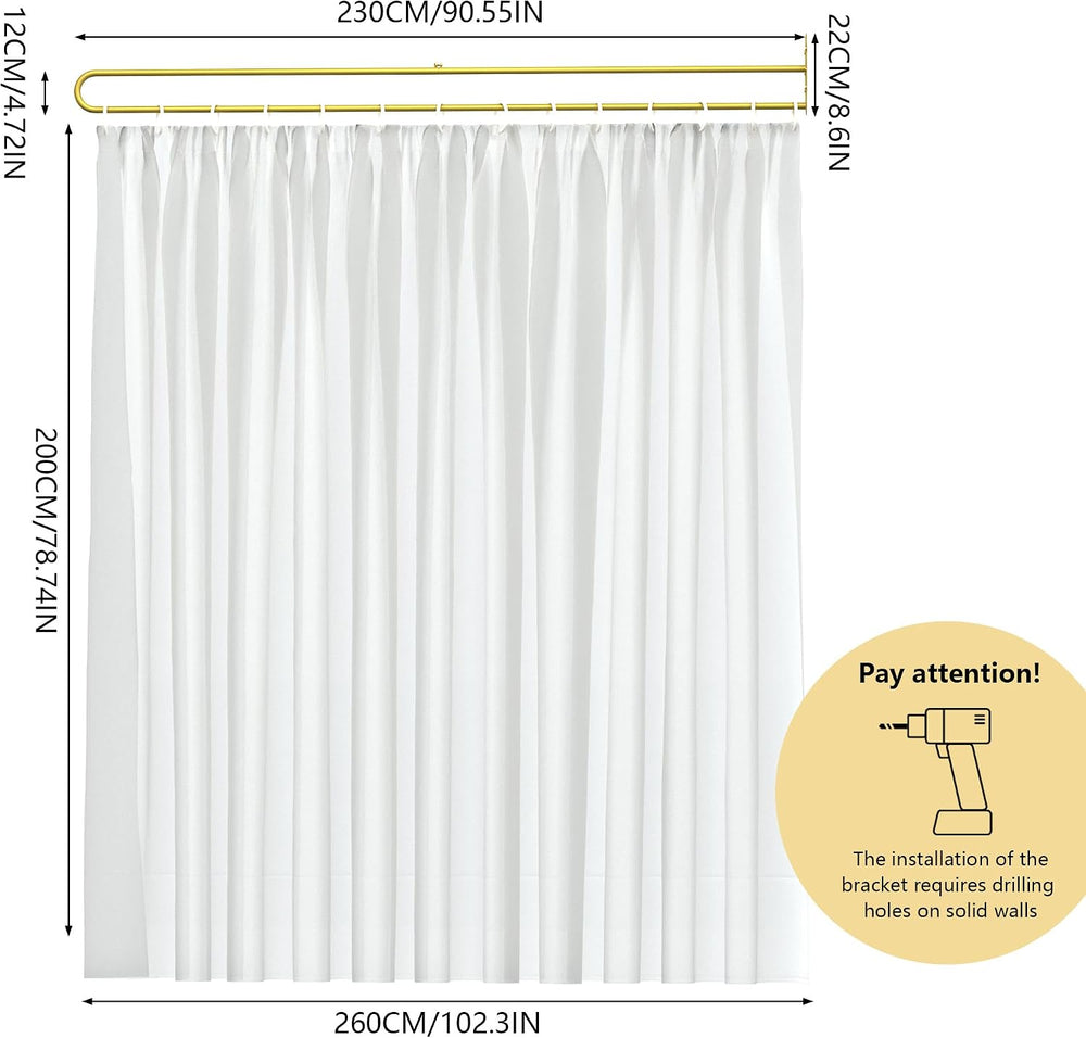 U-Shape Privacy Curtains for Room Divider, Beauty Salon Partition Curtain