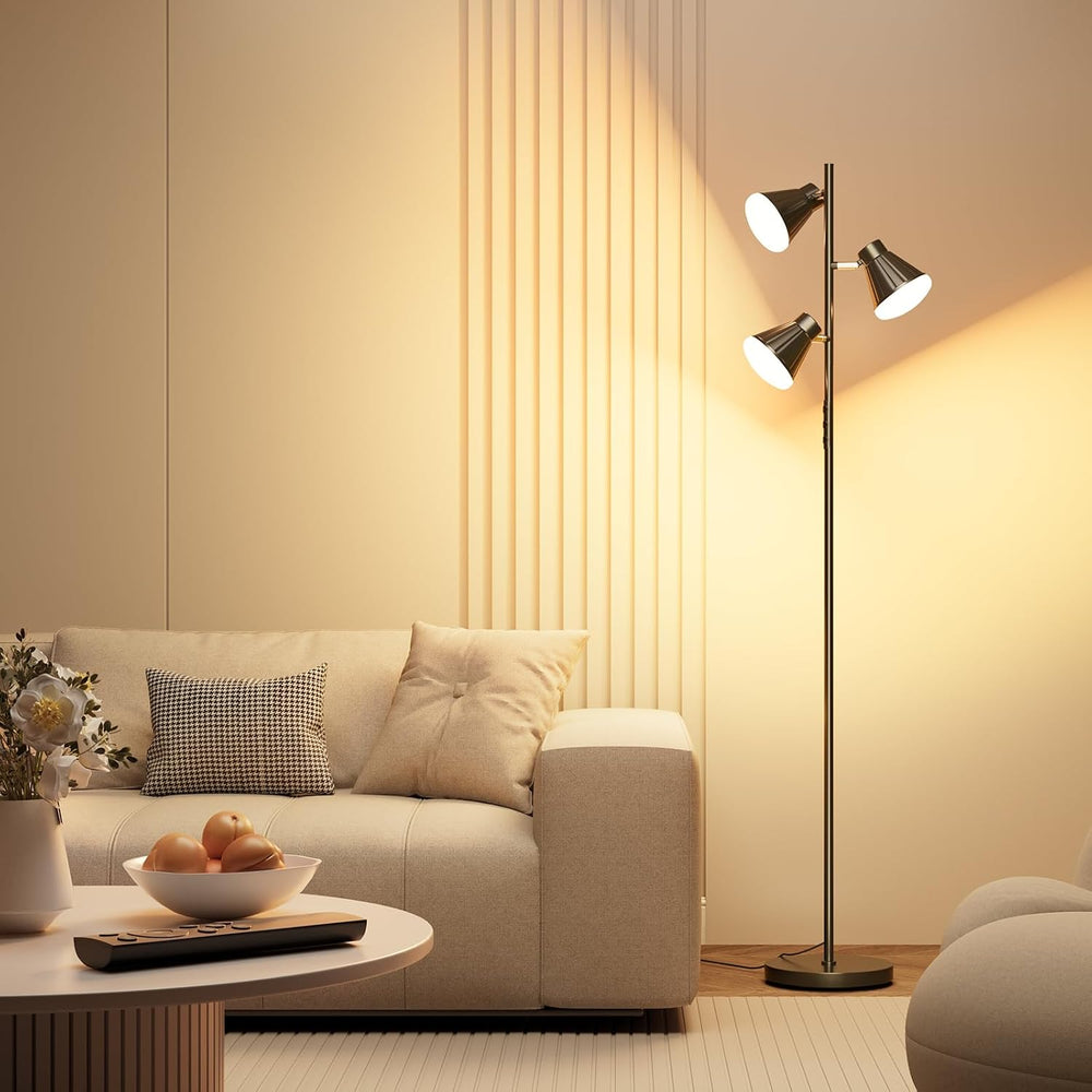SIBRILLE 36W LED Tree Floor Lamp with Remote for Living Room Bedroom
